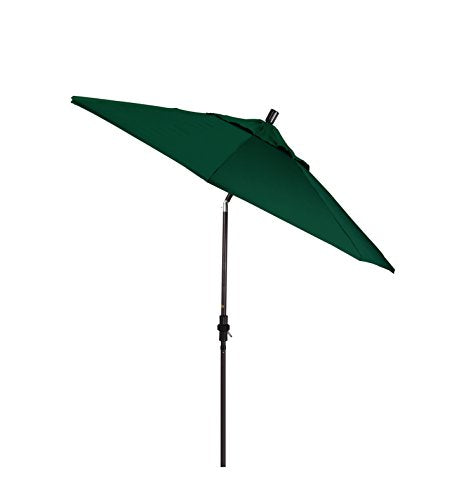 California Umbrella 9' Round Aluminum Market Umbrella, Crank Lift, Collar Tilt, Bronze Pole, Hunter Green Olefin - color: Hunter Green