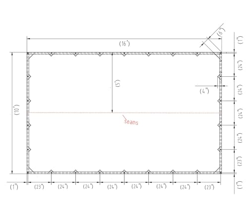 Mytee Products 10' x 16' Green Canvas Tarp 12oz Heavy Duty Water Resistant - color: Green (1 Pc), size: 10' x 16'