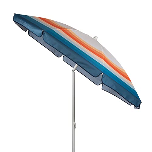 PICNIC TIME 5.5 Ft Portable Beach Umbrella, Lightweight UV Protection Sunshade with Tilt Pole & Carry Bag, Outdoor Canopy Umbrella for Beach, Sand, Pool, Patio, Camping, Travel, or Backyard Shade, (Phoenix Stripe) - color: Phoenix Stripe