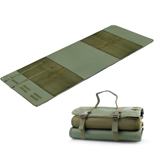 Shooting Mats Prone Padded,Extra Large Tactical Training Shooting Mat for Range Shooting & Hunting, Compact Foldable Water-Resistant Anti-Slip Base with Carry Strap Hunting Mat - color: Green