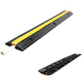 Rubber Durable Cable Protector Ramp Cover, Single Channel Heavy Duty Hose & Cord Track Floor Protection, 97x15x3cm, for Indoor and Outdoor Use