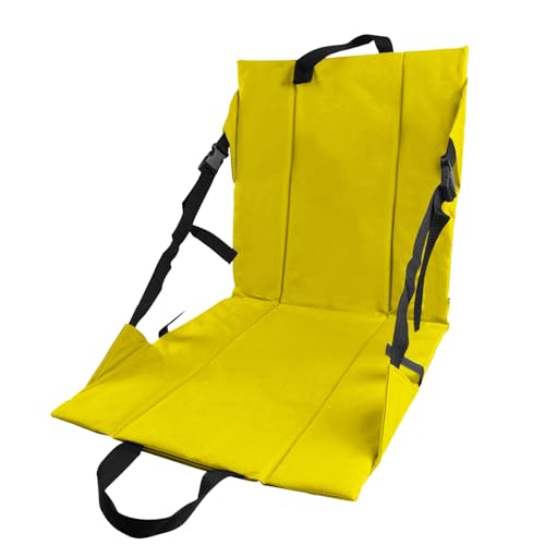 Folding Stadium Seat Cushion with Backrest, Portable Bleacher Pad for Camping, Fishing,15.8'' x 16.5'',Lightweight Chair with Backrest for Outdoor Sports and Concerts (Yellow) - color: Yellow