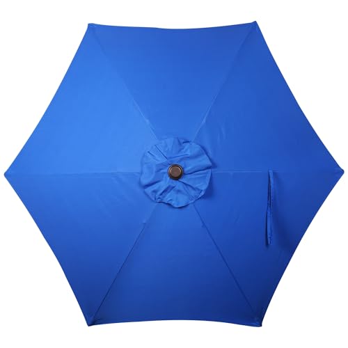 Blissun 7.5 ft Patio Umbrella, Yard Umbrella, Outdoor Market Umbrella with Push Button Tilt Crank, Royal Blue - color: Royal Blue