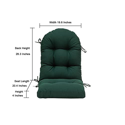 QILLOWAY Outdoor High Back Chair Cushion for Adirondack, All Weather Rocking Chair Cushions Thick Padded Replacement for Patio Furniture,Mallard, Forest Green - color: Mallard / Forest Green