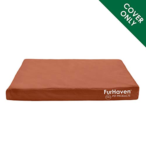 Furhaven Replacement Dog Bed Cover Water-Resistant Indoor/Outdoor Logo Print Oxford Polycanvas Mattress, Washable - Chestnut, Large - color: Chestnut, size: Large