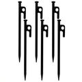 8 Inch Tent Stakes 6 Pack, Heavy Duty Steel Ground Stakes for Camping, Garden, Canopy and Tarp Anchoring, Rust Resistant Outdoor Tent Pegs - size: 20cm/7.87in