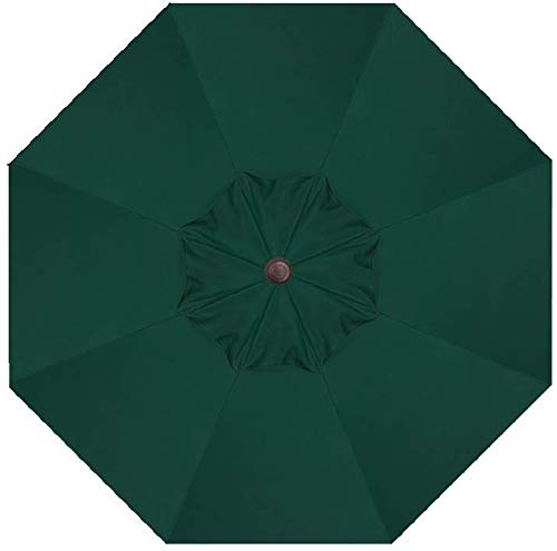 Treasure Garden Octagonal 9 ft Patio Umbrella - Outdoor Furniture Table Umbrella – Push-Button Tilt – Black Aluminum Frame (Obravia, Forest Green) - color: O'bravia Forest Green w/Black Frame, size: 9 FT Push Button Tilt