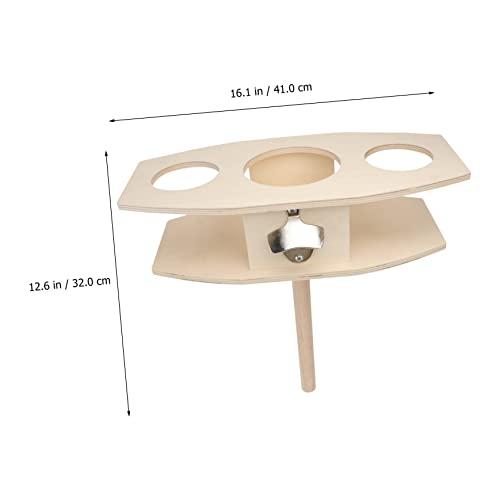 1Pc Natural Wooden Wine Rack Insert Ground Rack for Outdoor Use Easy to Reposition for Picnics Camping Beaches and Concerts Khaki Color Fits Various Bottles and Cans