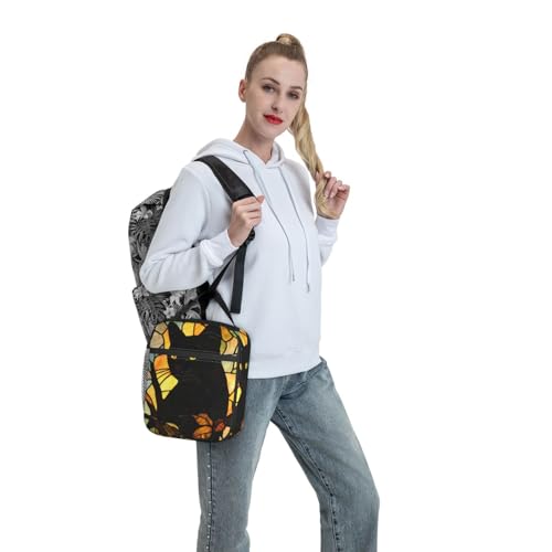 Cute Cat Lunch Box for Kids,Adults,Animal Lovers,Black Kitten Design Insulated Lunchbox,Leakproof Tote Bag,Reusable Cooler Bags for Work,Picnic,Office,Travel,Practical Lunchbag Gifts - color: Cat02