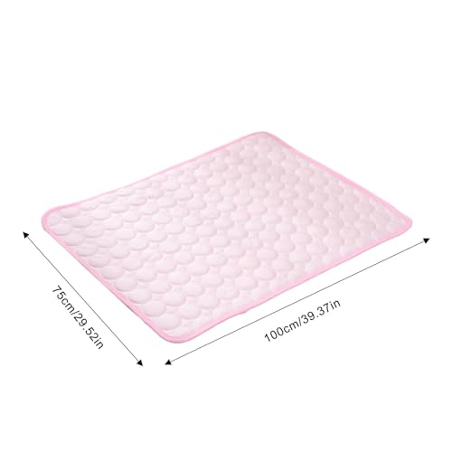 Cooling Pet Mat - Dog Summer Pad, Non-Slip Gel Comfort | Self-Cooling Puppy Cushion, Foldable Bed Blanket, Washable Crate Rest, Portable Kennel for Hot Weather - color: Pink, size: XL
