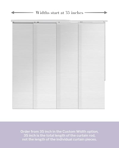 Graywind Manual Sliding Panels Natural Woven Panel Track Blinds Wand Control Window Blinds for Patio Sliding Glass Door Large Windows Width Up to 153", Custom Size (Wheat) - color: Natural Wheat