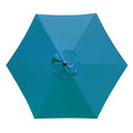 Sunnyglade 7.5ft Patio Umbrella Replacement Canopy Market Umbrella Top Outdoor Umbrella Canopy with 6 Ribs - color: Teal Blue