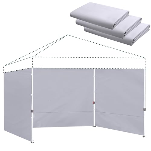 Canopy Sidewalls for 10x10 Pop Up Canopy 99% UV Protection, Waterproof, 3 Pcs Sidewalls Only,(Light Grey) - color: Light Grey, size: 10X10