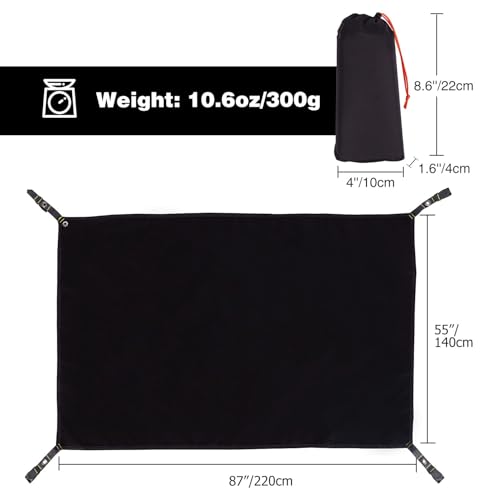 REDCAMP Waterproof Camping Tent Tarp - 36"x83", 4 in 1 Multifunctional Tent Footprint for Camping, Hiking and Survival Gear, Lightweight and Compact - size: 55"x87", style: 2person