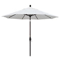 California Umbrella 9' Round Aluminum Market Umbrella, Crank Lift, Collar Tilt, Bronze Pole, White Olefin - color: White