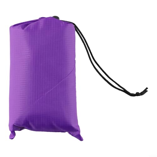 210T Polyester Camping Tarps, Waterproof Rain Fly Sun Shade Shelters With 6 Tie Points For Hiking Backpacking Beach Picnic(Purple 140x200CM) - color: Purple 140x200cm