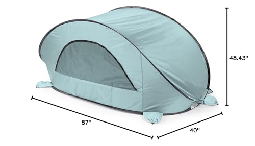 Picnic TIME Manta Portable Beach Tent, Fully-Assembled Pop Up Tent, Beach Shade and Sun Shelter, Instant Outdoor Shade with Carrying Bag for Outdoors and UPF50+ UV Protection, (Light Blue) - color: Light Blue