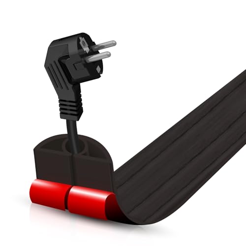 Floor Cord Cover Self Adhesive Cord Hider,3.3FT Cable Management, Extension Strip Protector for Wires, Prevent Cable Trips for Offices, Gyms, Exhibitions Cavity:0.3"(W) x 0.28"(H) Black Wood - color: Black Wood, size: 0.78" x 3.3'