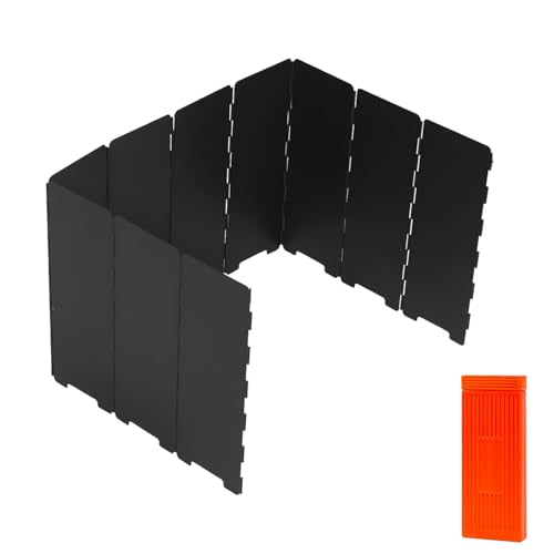 Black Camping Stove Windscreen,Lightweight Aluminum Outdoor Windshield Gas Stove Wind Screen for Camping, Wind Guard Glamping, Hiking, Picnic, Backpacking - color: black