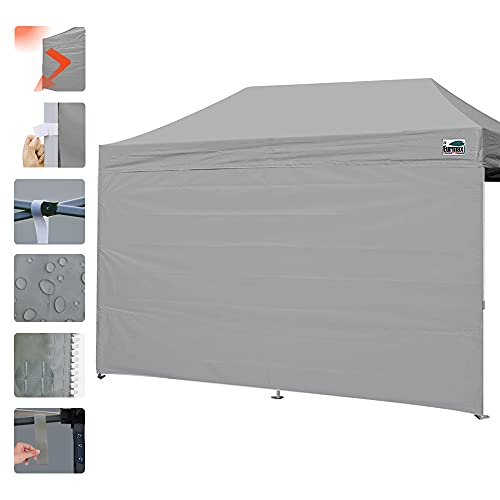 Eurmax USA 10x20 Pop Up Canopy SunWall-UV Protection for Tents,Blocks Sunlight&Wind,Water Resistant Side Wall Only,Easy Hook & Loop Installation,Fit for 20FT Straight Leg Shelters&Gazebo,Gray - color: Gray, size: 10x20