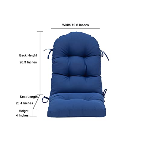 QILLOWAY Outdoor High Back Chair Cushion for Adirondack, All Weather Rocking Chair Cushions Thick Padded Replacement for Patio Furniture,Royal Blue - color: Royal Blue