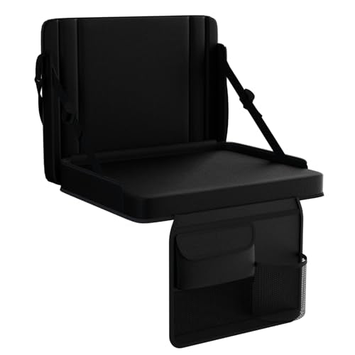 Stadium Seats with Back Support 1PACK Adjustable Bleacher Chairs with Back and Cushion Bleacher Seat with Cup Holder, Carry Handle & Shoulder Strap for Outdoor Sports Events, Picnics - color: Black-1pc-large
