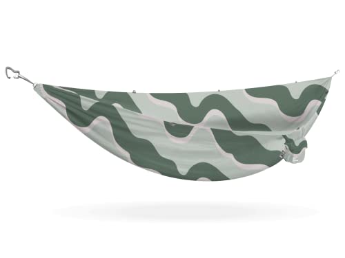 KAMMOK: Roo Double Hammock | Made from Strong & 100% Recycled Water Resistant Ripstop Fabric | Comfortable, Packable, Lightweight (Lifetime Adventure Grade Warranty), Ocean Print - color: Ocean Print, size: Roo Double