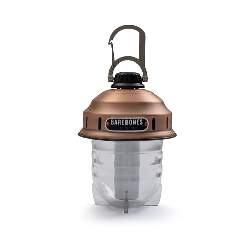 Barebones Beacon Hanging Light – Copper, Rechargeable LED Camping Lantern with Adjustable Brightness – Weatherproof Vintage-Style Hanging Lantern for Outdoor Adventures and Year-Round Use - color: Copper