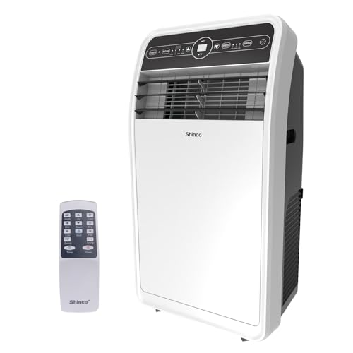 Shinco 10,000 BTU Portable Air Conditioner with Heater up to 400 Sq. Ft, Ac Heater Combo Window Unit, Portable AC Unit with Dehumidifier & Fan, Cools & Heats,Remote Control and Window Kit - color: SPF1-White+Heater, size: 10000 BTU