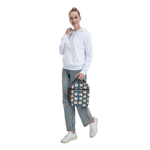 Baseball Lunch Box Insulated Lunch Bag for kids Girls Boys Women,Reusable Lunch Box Containers for Women Men,Durable Cooler Tote Bag Lunchbox for Office/School/Picnic - color: Baseball02