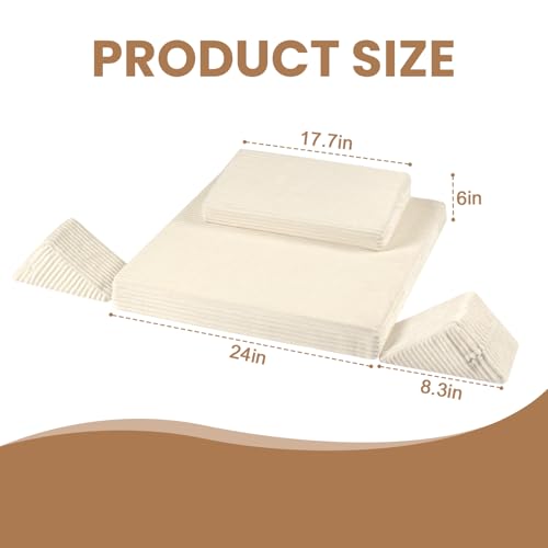 Meditation Cushion Set, Meditation Pillow for Sitting on Floor, Large Yoga Pillow with Knee Support, Washable Zafu Meditation Mat, 3 Shapes Floor Pillow for Adults, Beige - color: Beige