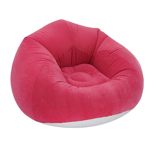 9 Pack Inflatable Bean Bag Chairs with 2 Air Pumps, Folding Portable Inflatable Lazy Sofa Inflatable Comfy Chair for Adults Kids Suit for Dorm Gaming Room-Red - color: Red
