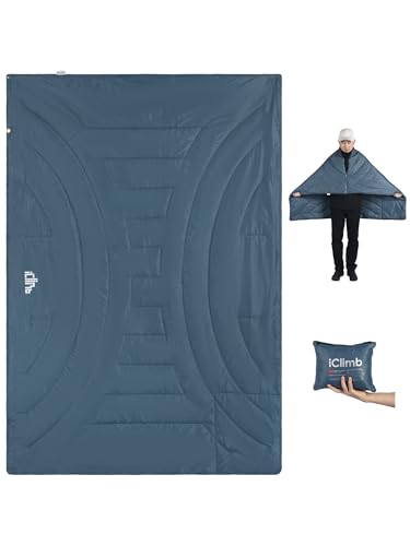 iClimb 3M Thinsulate Insulation Warm Camping Blanket Ultralight Compact - color: Blue, size: 39” × 57”, 0.62 lb