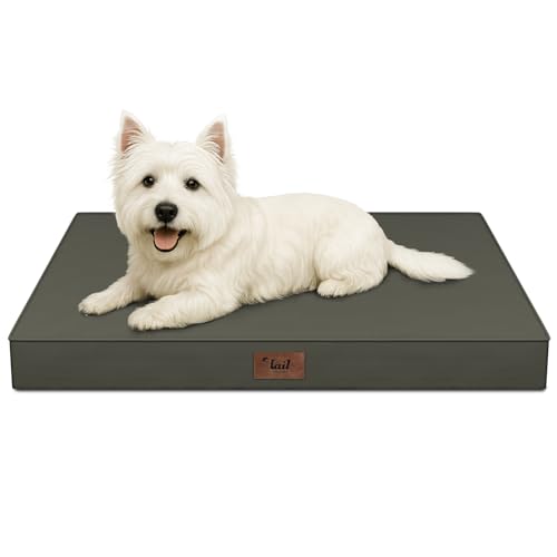Outdoor Dog Bed for Small Dogs & Cats, Waterproof Dog Crate Mat Orthopedic Egg Crate Foam with Washable Removable Oxford Cover, Brown - color: Brown, size: 23.0"L x 17.0"W x 2.5"Th