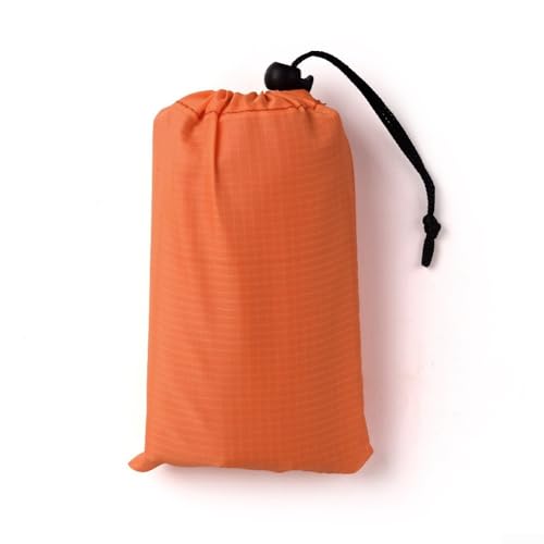 210T Polyester Camping Tarps, Waterproof Rain Fly Sun Shade Shelters With 6 Tie Points For Hiking Backpacking Beach Picnic(Orange 150x210CM) - color: Orange 150x210cm