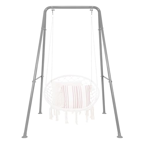 Hammock Chair Stand, Heavy-Duty A-Frame Metal Swing Stand for Indoor and Outdoor, Suitable for Most Hanging Chairs, Easy to Assemble & Store, Hammock Chair not Included (Gray)