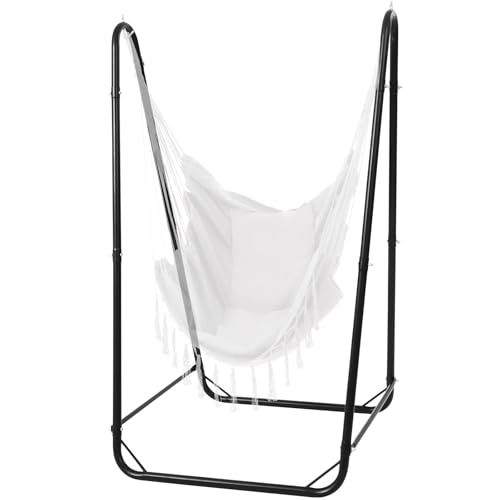 Hammock Stand for Multiple Hammock, Heavy-Duty Steel Hanging Chair Stand for Indoor & Outdoor, Solid Support & Stable Base, 220 lbs Capacity, Easy Assembly, U-Shaped Stand Only - Black - color: Black, size: Stand Only