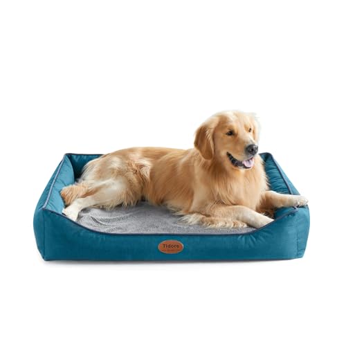 Tidore Orthopedic Dog Beds for Medium Dogs, Durable Egg Crate Foam Sofa Dog Bed wit Washable Removable Cover,Waterproof Lining,Pet Bed for Large Dogs (Peacock Blue, 39.4" L x 31.5" W x 7.4" Th) - color: Peacock Blue, size: 39.4"L x 31.5"W x 7.4"Th