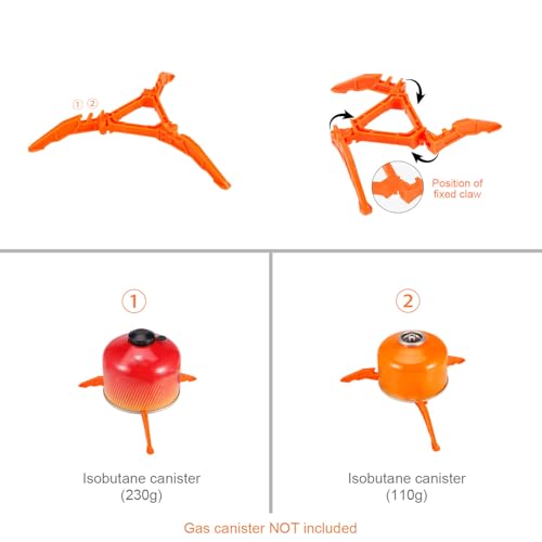 Odoland 8pcs Camping Cookware Mess Kit, Camping Pot and Pan Set with Mini Backpacking Stove, Stainless Steel Cup, Spork and Tank Bracket, Cooking Gear for Outdoor, Hiking, Picnic, Campfire - color: Red