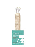 Cream COVEREase Lamp Cord Cover 9 ft Faux Silk Fabric Cover - Cable Sleeve, Wire Cover, Cord Hider for Cable Management for Electrical Lighting Fixtures