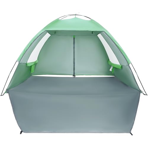 CAMEL CROWN Beach Tent UPF 50+ Sun Shelter for 2/3/5/6 Person, Lightweight Portable Sun Shade with Sand Anchor, Family Beach Day & Outdoor Adventures - color: Grass Green, size: 2/3 Person