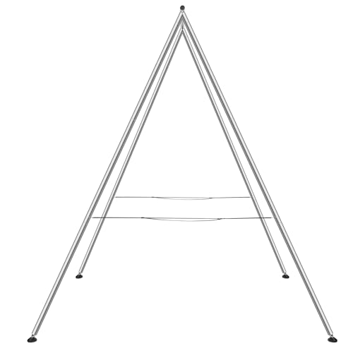 VEVOR Yoga Stand Frame, Max 441-551 lbs Load Swing Stand, Triangular Structure Aerial Rig, Aerial Silk Stands with Yoga Hammock, Standard & Height-Adjustable Version - color: Silver, style: Standard Version