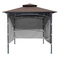 3PCS Grill Gazebo Replacement Sidewall, 5' x 8' Outdoor BBQ Gazebo Sunwall,(Gray) - color: Gray
