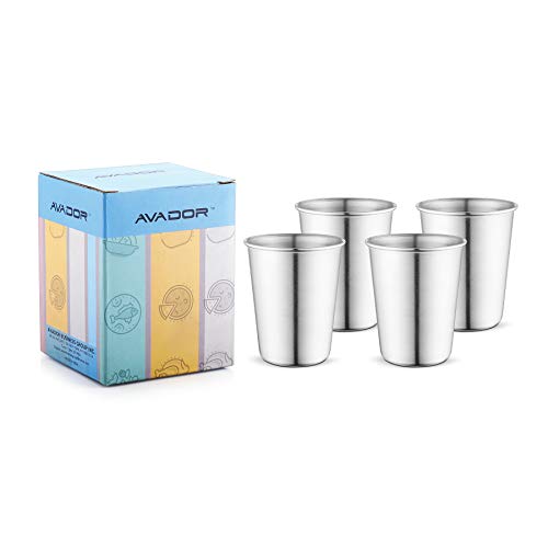 Avador® 18/8 Stainless Steel Products for Dining | Camping | Outdoor BPA Free Dishwasher Safe (Set of 4 Tumbler 8 oz) - color: Set of 4 Tumbler 8 oz