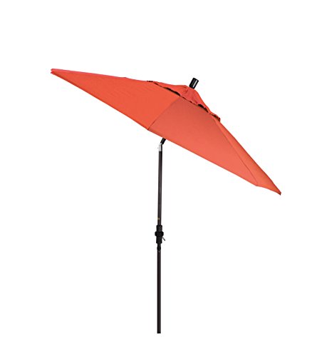 California Umbrella 9' Round Aluminum Patio Umbrella, Crank Lift, Collar Tilt, Bronze Pole, Sunset Olefin - color: Sunset