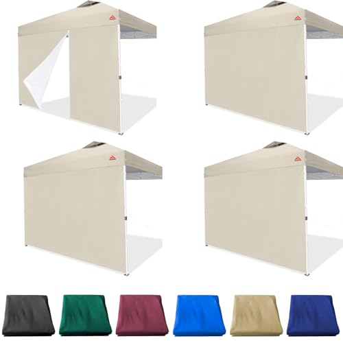 Beige SideWall for 10x10 Canopy Frame, 3 Pack SunWall and 1Pack Door Only, (with Zippers) - color: Beige, size: 4 Sidewalls