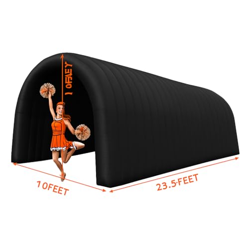 23x10x10FT Quick Setup Inflatable Tunnel Arch - for Sports Games, Trade Shows & Promotions (Blower Included) - color: Black, size: 24FT