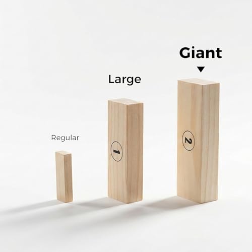 Outdoor Games Giant Wooden Tower Stacking Game - 54 Premium Pine Blocks Stack up to 4.5 FT with Custom Rules Board & Heavy Duty Carry Bag - Outdoor Lawn Games for Backyard Parties, Camping, Tailgating - color: Natural, size: Giant