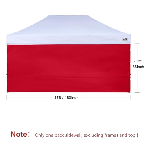 ABCCANOPY Instant Canopy SunWall 10x15 FT, 1 Pack Sidewall Only, No Frame or Top, Red - color: Red, size: 10x15