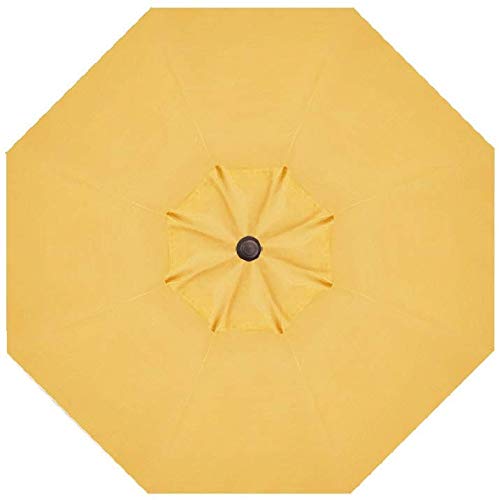 Treasure Garden Octagonal 9 ft Patio Umbrella - Outdoor Furniture Table Umbrella – Push-Button Tilt – Bronze Aluminum Frame (Obravia, Lemon) - color: O'bravia Lemon w/Bronze Frame, size: 9 FT Push Button Tilt